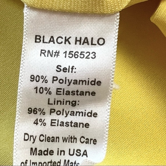 BLACK HALO Scuba Stretch Yellow Halter Sleeveless Mermaid Skirt Maxi Gown 16 - Picture 9 of 10